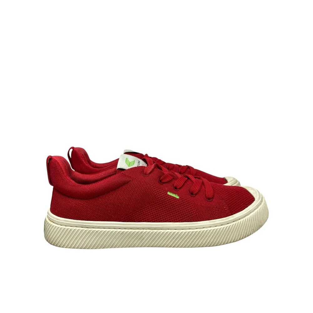 Cariuma Sneakers Mens 5 Red Knit Oca Low Top Lace Up Casual Comfort Shoes